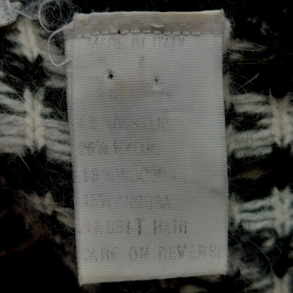 Mascara Womens Sweater Size Large Wool Rabbit Hair Blend Black And White - Picture 4 of 7